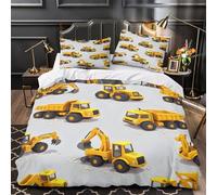 KLZXCVBNMQW Construction Toys Housse de Couette Microfibre Résistante 3D Imprimé 3 Pièces Taie Douce Childrens Playset Ensemble De Literie Ultra Douce Entretien Facile for Fille Single（135x200cm）