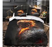 KLZXCVBNMQW Ghost Rider Ensemble De Literie 3D Effet Microfibre 3 Pièces 2xTaies Super Douce Fantasy Horror Parure de Lit Ultra Douce Hypoallergique for Filles Ado Double（200x200cm）