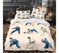KLZXCVBNMQW Judo Techniques Linge de Lit Microfibre Hypoallergique 3D Imprimée 3 Pièces 2 Taies Douce Dynamic Mial s Ensemble De Literie Ultra Douce Résistante for Fille Super King（260x220cm）