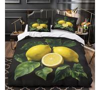 KLZXCVBNMQW Lemonsfruit Still Life Housse de Couette 3D Effet Microfibre 3 Pièces 2 Taies Super Douce Ensemble De Literie Ultra Douce Résistante for Hommes Enfants King（220x240cm）