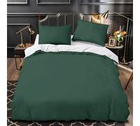 KLZXCVBNMQW Solid Vert Tone Ensemble De Literie 3D Imprimé Microfibre 3 Pièces 2xTaies Super Douce Minimaliste Parure de Lit Léger Hypoallergique for Adulte Enfants Filles Super King（260x220cm）