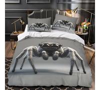 KLZXCVBNMQW Spider Figurine Ensemble Lit 3D Microfibre Hypo 3Pcs 2 Taies Douce Coon Animal Parure Lit Confortable Entretien Fac Enfants Garçons Filles Super King（260x220cm）