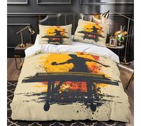 KLZXCVBNMQW Table Tennis Player Ensemble De Literie Microfibre 3D Effet 3 Pièces 2xTaies Super Douce Grunge Sports Parure de Lit Respirante Résistante for Enfants Garçons Ado Single（140x200cm）