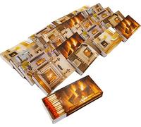 KM Firemaker - Lot de 20 boîtes d’allumettes longues 10 cm avec motifs Cheminée - Idéales pour barbecue, cheminée et bougies - Design chaleureux et décoratif - Réf. Cheminée