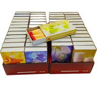 KM Firemaker - Lot de 48 boîtes d’allumettes longues 10 cm avec motifs variés - Idéales pour cheminée, barbecue et bougies - Design décoratif pour intérieur chaleureux - Réf. 1521/s