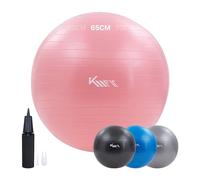 KM-Fit Balle de Gymnastique 55 cm | Balle de Fitness Anti-Burst avec Pompe | Idéale pour Yoga, Entraînement du Core & Siège de Bureau | Ballon d’Exercice | Rose