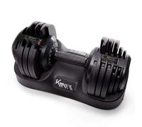 KM-Fit Haltère Réglable 2,5-25 kg, 18 Niveaux, Musculation, Fitness, avec Socle