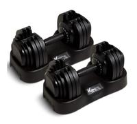 KM-Fit Haltères réglables 25 kg x2 | 18 niveaux | Fonte