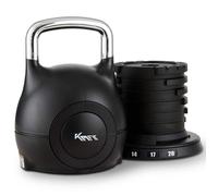 KM-Fit Kettlebell réglable 2-20 kg - 7 niveaux de poids poignée en acier avec plateau de rangement