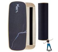 KM-Fit Planche d'équilibre en bois | Skateboard d'intérieur | Planche de surf pour entraînement | Entraînement de force et d'équilibre | Surf d'intérieur