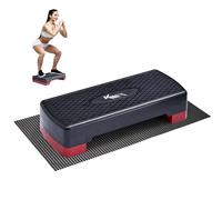 KM-Fit Stepper de Fitness | Plateau de Step Aerobic pour la maison | Step-Bench à 2 hauteurs réglables | Capacité jusqu’à 200 kg | Stepper de gymnastique pour la maison avec tapis antidérapant | Banc