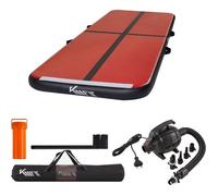 KM Fit Airtrack Tapis de gymnastique gonflable 3 m | Avec sac de transport, pompe à air électrique et kit de réparation
