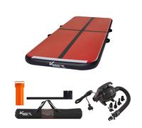 KM Fit Airtrack Matte 4m noir-rouge | pompe, sac & kit de réparation inclus