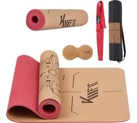 KM-Fit Tapis de yoga TPE | Antidérapant & rembourré | avec sac & sangle, rose