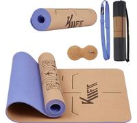 KM-Fit Tapis de yoga TPE | Antidérapant & rembourré | avec sac & sangle, violet