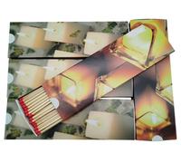 KM Match Art. 707 Lot de 5 boîtes de 60 allumettes pour barbecue, cheminée et bougies Jumbo 29 cm (300 allumettes) Motif bougies