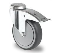 KM Roulette pivotante 125 mm avec dispositif de blocage, roulettes de transport, roulettes pour meuble, roulettes d'appareils max. 100 kg