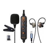 KM09 Ultra Sound Card Karaoké Casque de karaoké avec surveillance intra-auriculaire, changeur de voix, carte son intégrée, micro et écouteurs de karaoké portables, écouteurs filaires Bluetooth de type