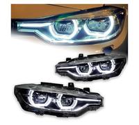 KMAGE Phare Avant Phare LED De Voiture pour B&MW F30 2012 2013 2014 2015 2016 2017 2018 2019 F35 320i 318i 325i DRL Angel Eye Phares(1 Pair)