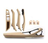 KMAGE Poignée Porte Intérieure Ensemble Poignée Porte Passager Intérieure En Cuir 8 Pièces Pour Série 5 F10 F11 520i 523i 525i 528i 535i 2010 - 2017 LHD(8 Pcs Beige)