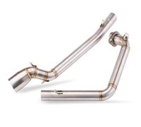 KMAGE Tuyau De Raccordement À Liaison Centrale pour Moto pour Suzuki GSX-R150 GSX-R125 GSX150R GSXR150 GSX125R 2017 - 2022, Système Complet Moto Silencieux D'échappement(Color:Silvery)
