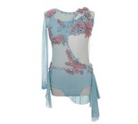 Kmarouse Costume De Danse Lyrique For Filles/femmes, Costume De Concours De Ballet Contemporain À Dos Ouvert Avec Strass Floraux For Récital(M)