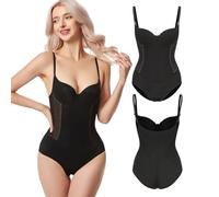 Kmarouse Shapewear For Femmes Avec Bretelles À Armatures Soutien-gorge Contrôle Du Ventre Dos Nu Combinaison Leggings Fête Sport Mariage (Couleur : Noir, Taille : XL)
