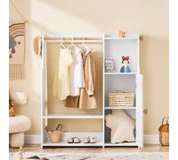KMB110-W armoire pour enfants KMB110-W Poids : environ 26,0 kg ; Capacité de charge : jusqu'à 50 kg ; Matériau : MDF (E1), bambou. Dimensions du produit : L x H x P environ. 94 x 110 x 35 cm (voir ill
