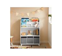 KMB34-W Bibliothèque Etagère à Livres Etagère de Rangement Jouets pour Enfants