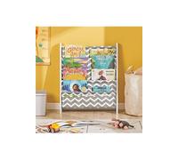 KMB50-HG Bibliothèque Etagère à Livres Enfants Porte-revues avec 4 Compartiments