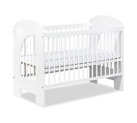 KMbaby Réglage De La Hauteur du Cadre en 3 Étapes Épingles Amovibles Intemporels pour Nouveau-Nés Enfants Neil Cloud 120x60 cm Blanc avec Matelas