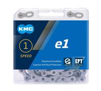 KMC 12nr DLC Black e1 EPT E-Bike Chaîne 1/2" x 3/32", 110 maillons, Argent Unise