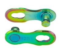 KMC 12NR Lot de 2 paires de maillons de jonction MissingLink 12 vitesses non réutilisables Vert aurore