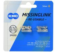 KMC 8 Speed Missinglink Lot de 2 Paires Argenté