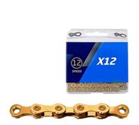 KMC 9 10 12 vitesses chaîne de vélo creuse Ti N chaîne de course pour vélo de route VTT léger antirouille cyclisme universel compatible avec les pièces de moto automobile(Ti-N X12SL 12speed)