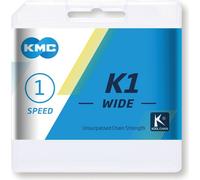 KMC Bicycle Chain K1 Wide 1 Spd 110 Links Silver/Black