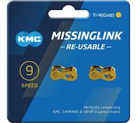 KMC Lot de 2 paires de maillons de jonction MissingLink unisexes 9 vitesses Ti-N Gold