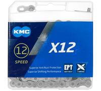 KMC Chaîne de vélo X12 EPT Silver — 126 maillons — Argent — Mixte