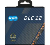 KMC chaîne DLC12 12 fois, 126 maillons Missing Link, 1/2x11/128, noir/orange