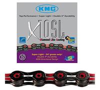 KMC CHAINE VELO KMC 10 VITESSES X10SL NOIR/ROUGE 112M 241g