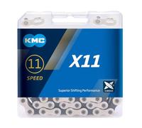 Chaine kmc x11 118 maillons 11 vitesses argent noir