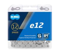 KMC E12 Chaîne de vélo électrique 12 vitesses 130 maillons EPT (argent foncé)