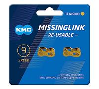 KMC Lot de 2 paires de maillons de jonction MissingLink unisexes 9 vitesses Ti-N Gold