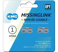 KMC Missinglink 1/2' x 1/8' 101 NR EPT, pour chaîne e101, large, argent, argent (pack de 2)