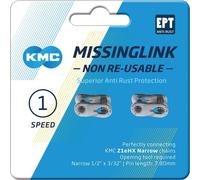 KMC Missinglink 3/32' ML Z1 eHX NR, pour chaîne 7,8mm, EPT, argent (pack de 2)