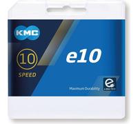 KMC Unisex - Adultes e10 Silver E-Bike Chaîne 10 vitesses 1/2" x11/128, 122 maillons, Argent