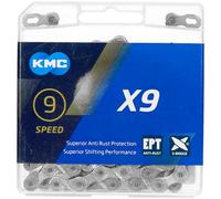KMC Chaîne de vélo X9 EPT 9 vitesses 114 maillons Argenté