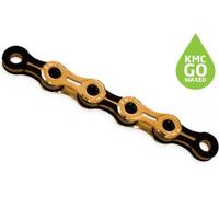 KMC X11SL Ti-N chaîne à 11 vitesses, 118 maillons, cirée, or/noir, avec Missing Link, 1/2" x 11/128", compatible avec Shimano, SRAM et Campagnolo