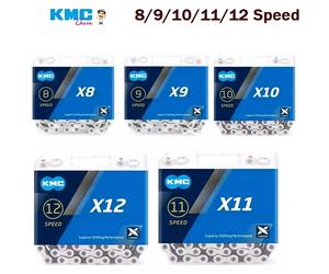 KMC X8 X9 X10 X11 X12 chaîne de vélo de route/vtt 8v 9v 10v 11v 12v 118L 126L chaîne de vélo e-biek avec lien rapide pour SHIMANO SRAM E-bike E11 136L