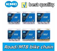 KMC X8 X9 X10 X11 X12 chaîne de vélo de route/vtt 8v 9v 10v 11v 12v 118L 126L pédalier de chaîne de vélo avec lien rapide pour SHIMANO SRAM X10SL Gold